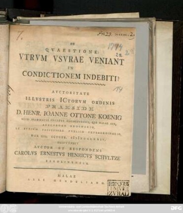 De Qvaestione: Vtrvm Vsvrae Veniant In Condictionem Indebiti?