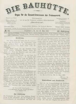 No. 12. Frankfurt a. M., den 19. März 1910. 53. Jahrgang.