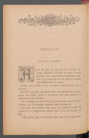 Capítulo VIII - La voz de la realidad