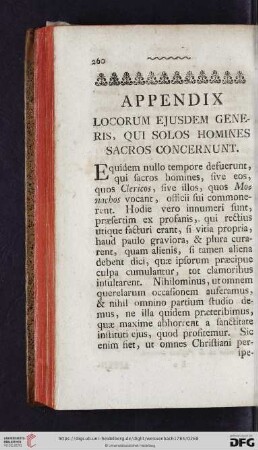 Appendix: Locorum ejusdem generis, qui solos homines sacros concernunt