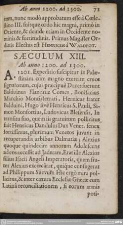 Saeculum XIII. Ab anno 1200. ad 1300