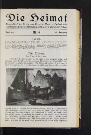 Juni 1926. Nr. 6. 36. Jahrgang.