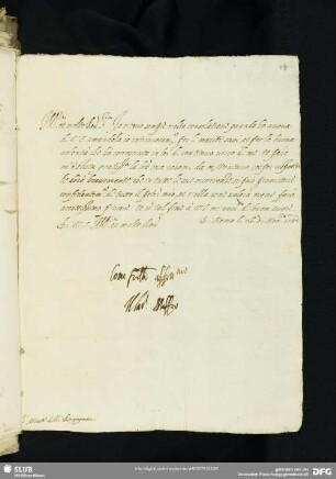 Brief des Marcantonio Cardinale Maffeo