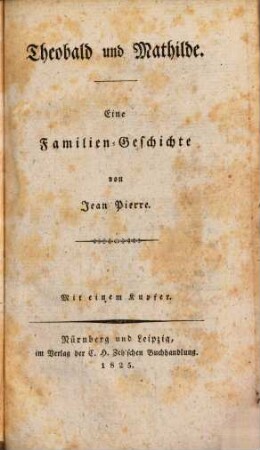 Theobald und Mathilde : Mit einem Kupfer