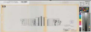 Münster (Münster) Entwurf des Regierungsgebäudes Südansicht 1964 1 : 200 30 x 83 Pause Staatsneubauleitung Münster