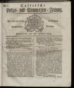 Nr. 7, Sonnabend, den 23sten Januar 1819