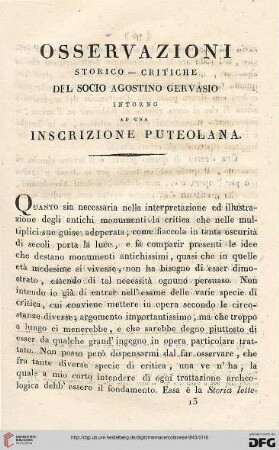 3: Osservazioni storico-critiche intorno ad una inscrizione puteolana