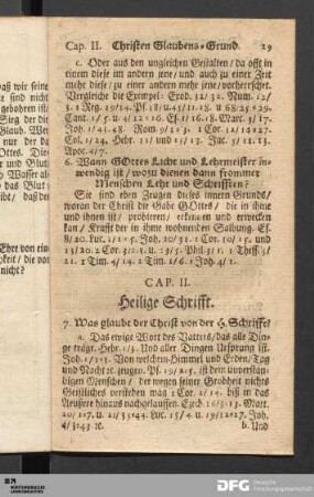 Cap. II. Heilige Schrifft.