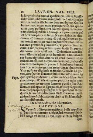 De actione & verbo substantivo. Caput XVI.