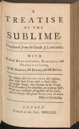 A Treatise of the Sublime