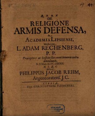 De Religione Armis Defensa