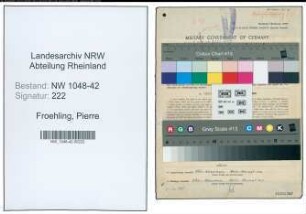 Entnazifizierung Pierre Froehling , geb. 27.06.1895 (Techniker)