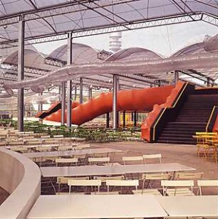 Lanz, Peter; München; Olympische Spiele 1972, Olympia Restaurant Süd - Innenansicht