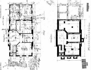 Reichenbach (Fils): Verwaltungsgebäude mit Anbau Grundrisse UG,EG