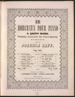 12 Morceaux : pour pianoforte à 4 ms. ; suite de morceaux pour petites mains ; op. 82. 8. Alison : Valse à la viennaise. - Pl.-Nr. 2825. - 15 S.