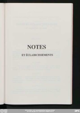 Notes Et Éclaircissements