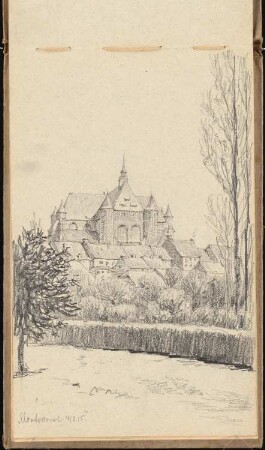 Skizzenbuch 1915: Montcornet perspektivische Ansicht