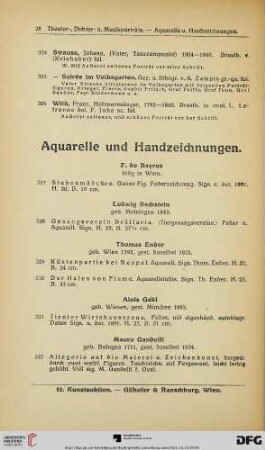 Aquarelle und Handzeichnungen (Nr. 327-357)