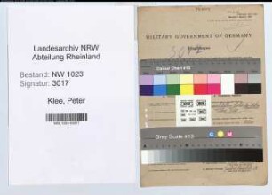 Entnazifizierung Peter Klee , geb. 10.11.1894 (Kaufmann)
