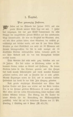 1. Kapitel. Vor zwanzig Jahren