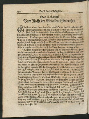 Das II. Capitel. Vom Recht der Metallen insonderheit