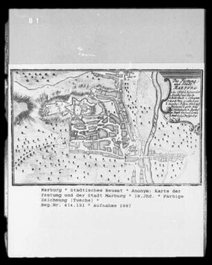 Karte der Festung und der Stadt Marburg
