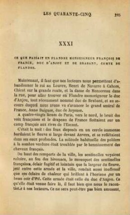 XXXI. Ce que faisait en Flandre monseigneur Francois de France, duc d'Anjou et de Brabant, comte de Flandre