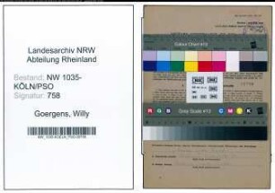 Entnazifizierung Willy Goergens , geb. 30.08.1909 (Buchhalter)