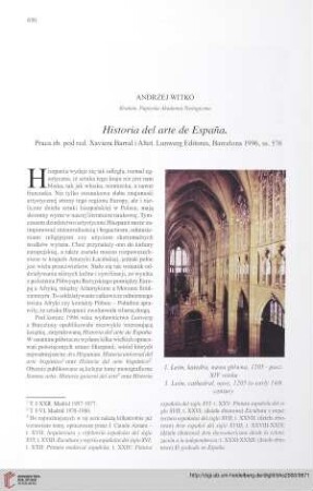 [Rezension von: Xaviera Barral i Altet (Hg.), Historia del arte de España]