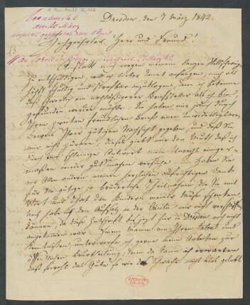 Brief an Siegfried Wilhelm Dehn : 07.03.1842
