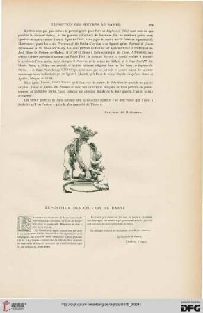 Exposition de oeuvres de Barye
