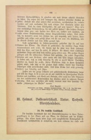 III. Heimat. Volkswirtschaft. Natur. Technik. Menschenleben