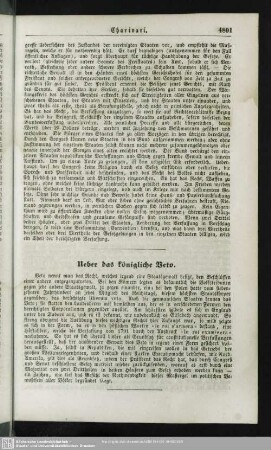 Ueber das königliche Votum