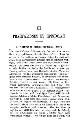III. Praefationes Et Epistolae