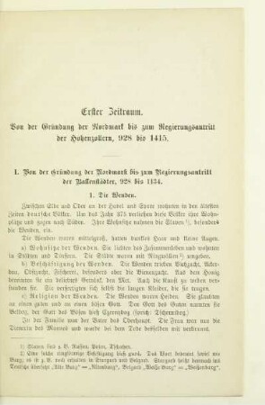 Erster Zeitraum. Von der Gründung der Nordmark bis zum Regierungsantritt der Hohenzollern, 928 bis 1415