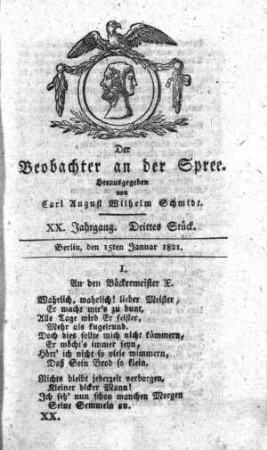 3. Stueck, 15. Januar 1821