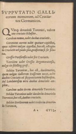 Supputatio Gallicorum numorum, ad Cruciatos Germanicos.