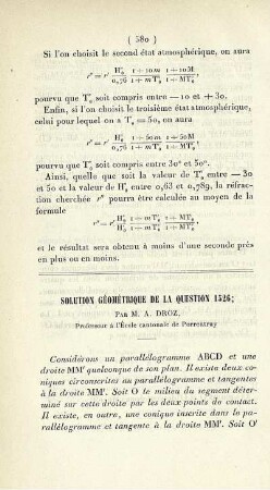 Solution géométrique de la question 1526.