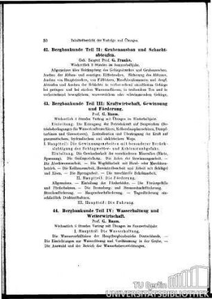 44. Bergbaukunde Teil IV: Wasserhaltung u. Wetterwirtschaft