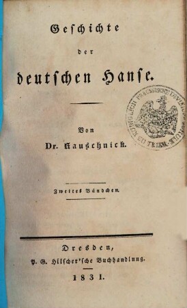 Geschichte der deutschen Hanse, 2