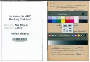 Entnazifizierung Hedwig Hanten, geb. 14.06.1916 (Masseurin)
