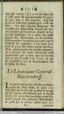 Le Lieutenant General Benckendorff