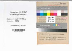 Entnazifizierung Walter Kraemulat, geb. 14.11.1904 (Arbeiter)