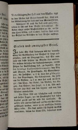 Sieben und zwanzigster Brief. - Dreyßigster Brief.