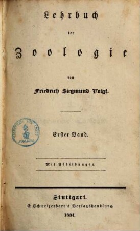 Lehrbuch der Zoologie, 1