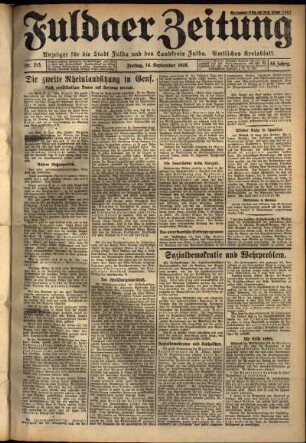 Ausgabe vom Freitag, den 14. September 1928.