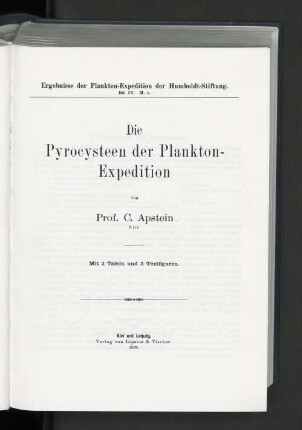 Bd IV,M,c: Die Pyrocysteen der Plankton-Expedition