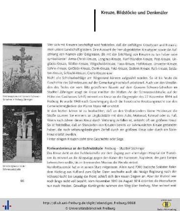 Kreuze, Bildstöcke und Denkmäler
