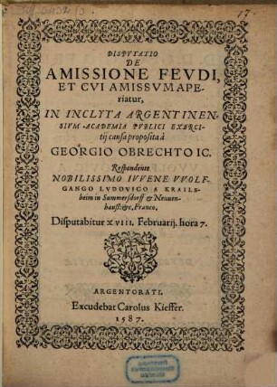 Disp. de amissione feudi