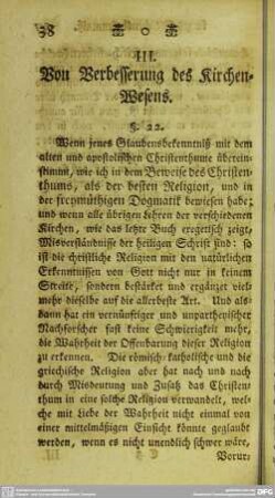 III. Von Verbesserung des Kirchen-Wesens
